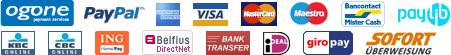 Paypal, Visa, Mastercard, CB... de nombreux systemes de paiement securisé possibles