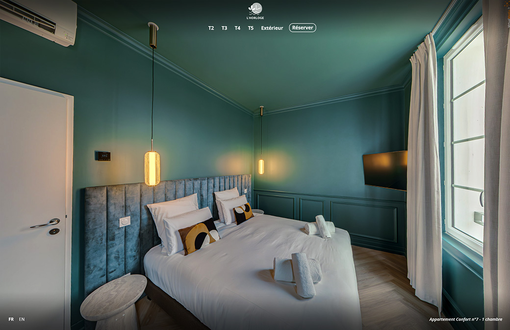 visite virtuelle de l'appart hôtel Horloge : chambre visite virtuelle de l'appart hôtel Horloge : chambre