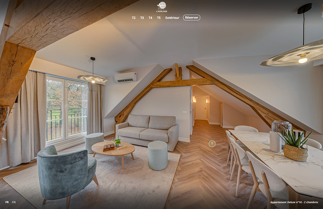 visite virtuelle de l'appart hôtel Horloge : un T3 visite virtuelle de l'appart hôtel Horloge : un T3