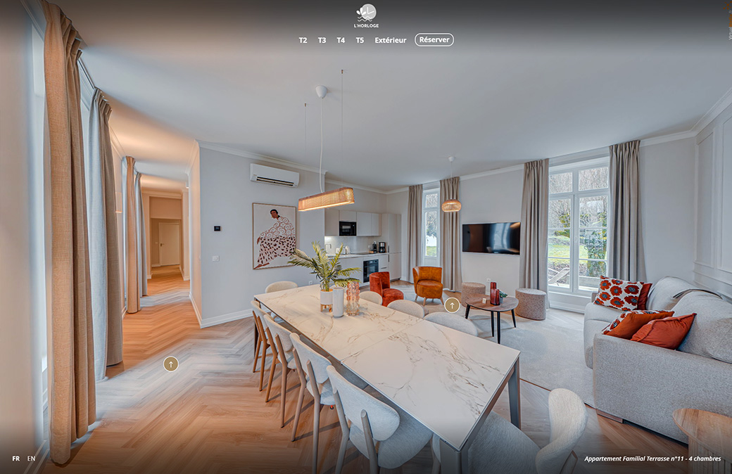 visite virtuelle de l'appart hôtel Horloge : un T5 visite virtuelle de l'appart hôtel Horloge : un T5