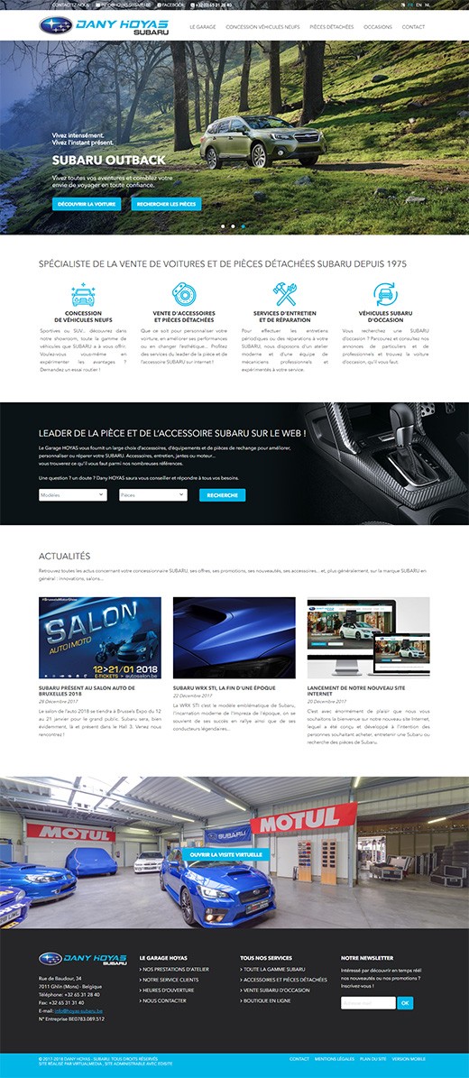 Realisation d un site internet vitrine services boutique pour subaru