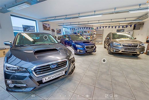 Realisation showroom visite virtuelle concessionnaire subaru