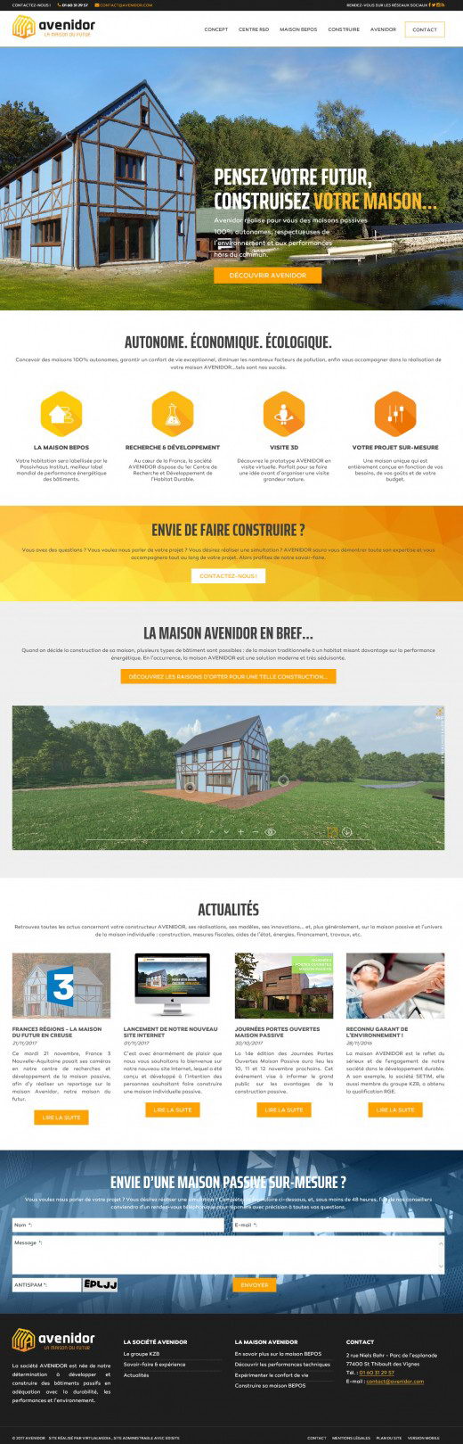 Realisation site constructeur maison avenidor