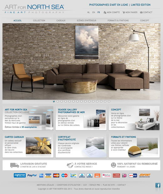 Site internet ecommerce art for north sea