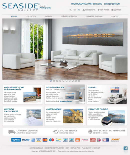 Site internet ecommerce seaside gallery