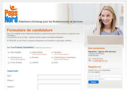 Site internet formulaire pepsnord