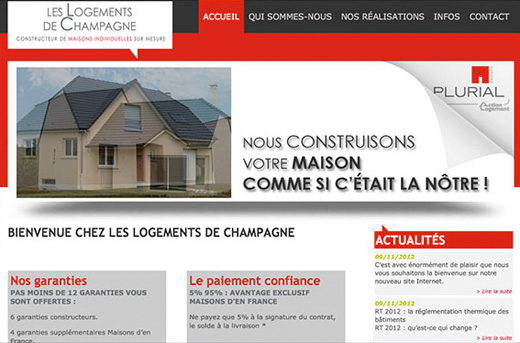 Site internet logements de champagne