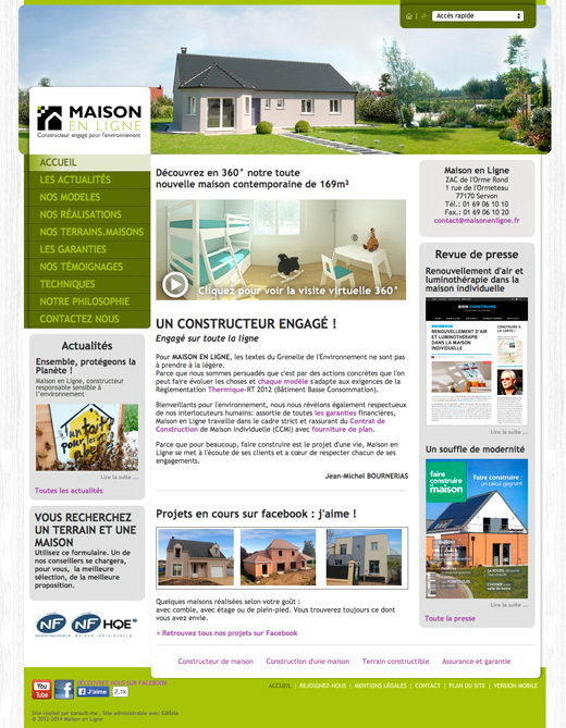 Site internet maison en ligne