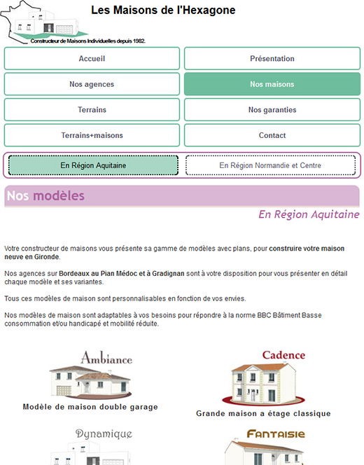 Site mobile constructeur maison hexagone