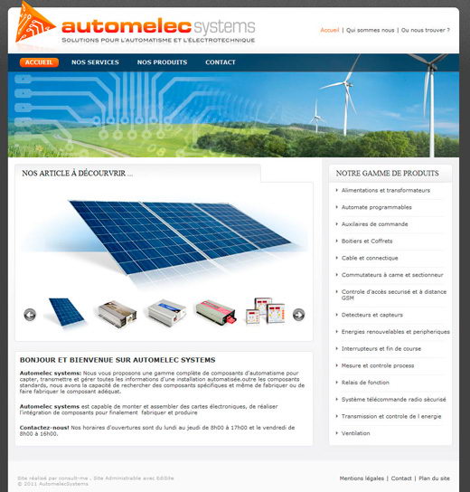 Site vitrine automelec systems